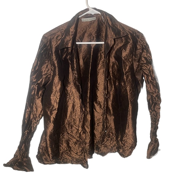 Valerie Stevens Tops - Valerie Stevens Brown Button Down Shirt